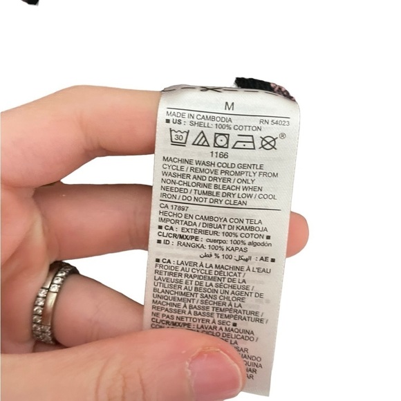 Old Navy Gingham Plaid Orange Pink Perfect Shirt Medium - Picture 5 of 5